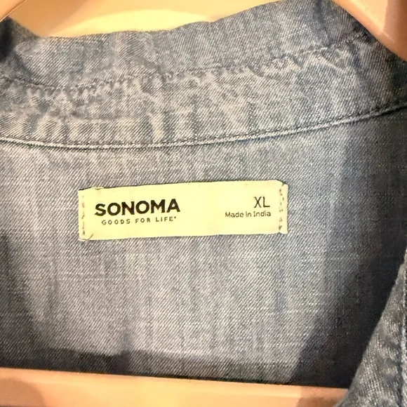 Sonoma Women's Light Blue Denim Button Down Shirt - Picture 2 of 4